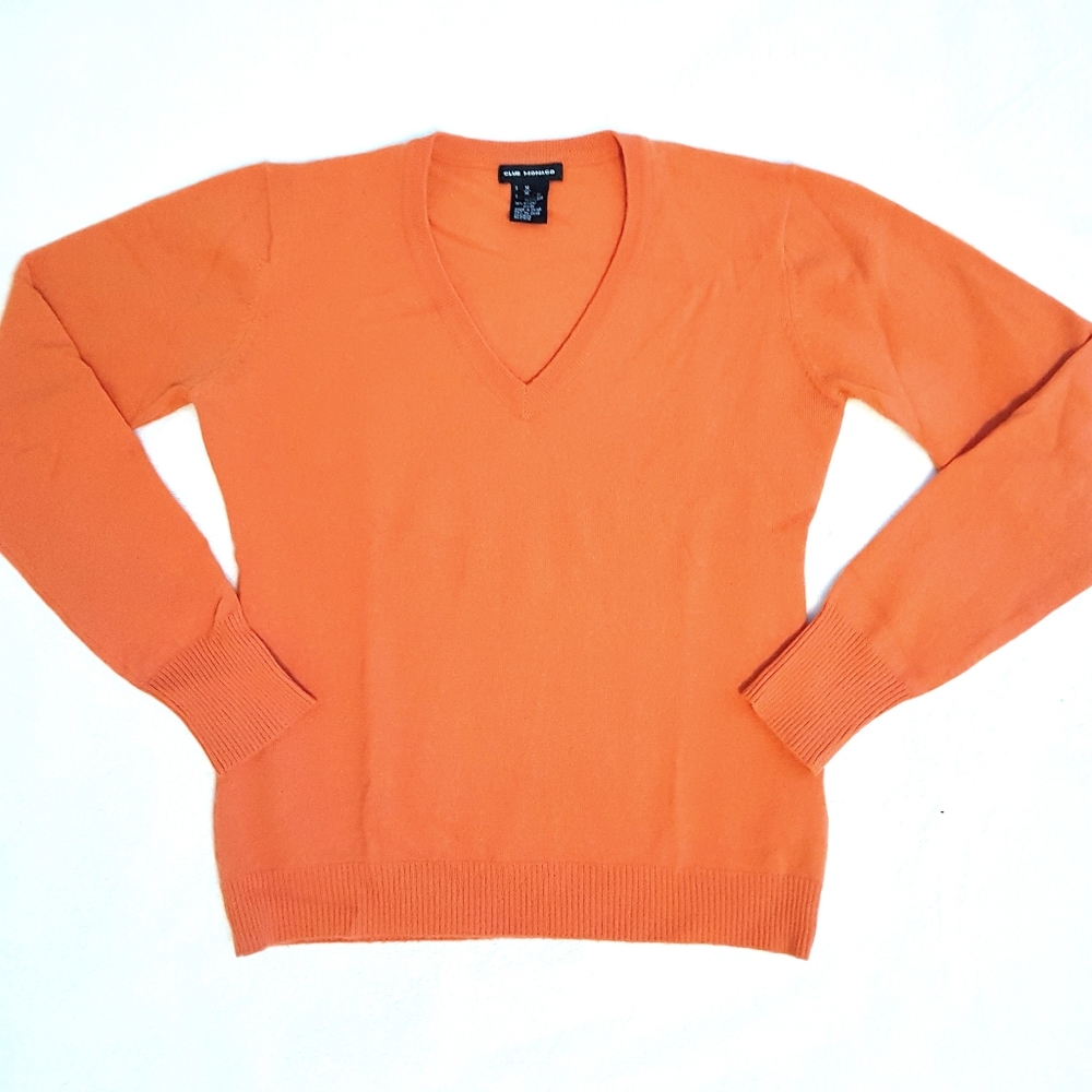Club Monaco V-neck Wool Fall Autumn sweater orange